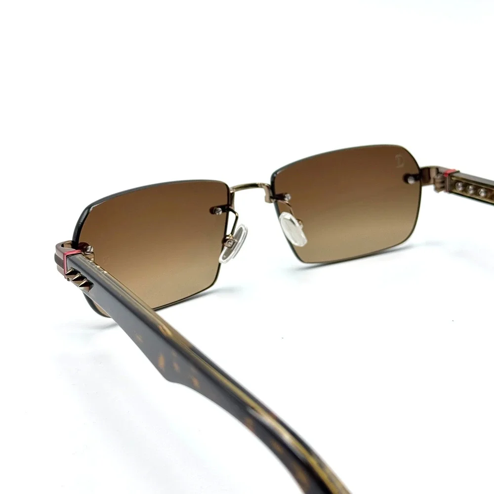 Christian Louboutin Sunglasses Greggo LB0041 36F Bronze Rimless Frame 56-16-145